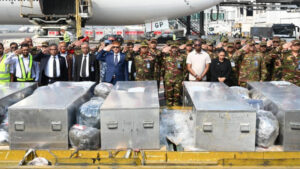 6 peacekeepers' bodies return home in coffins