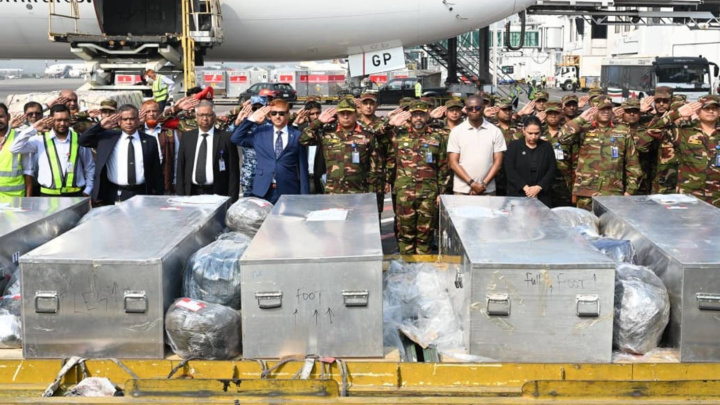 6 peacekeepers' bodies return home in coffins
